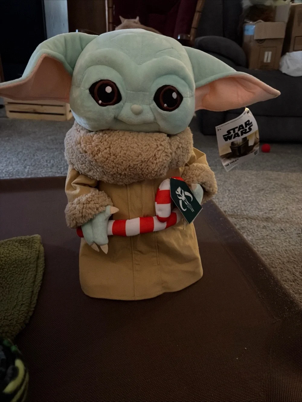 Star Wars The Child Plush Green Grogu Greeter with Candy Cane